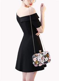 img 2 attached to 🌸 Потрясающая цветочная клатч-сумка для женщин - идеальная вечерняя сумка для официальных вечеринок и мероприятий