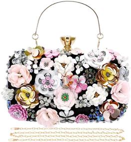 img 4 attached to 🌸 Потрясающая цветочная клатч-сумка для женщин - идеальная вечерняя сумка для официальных вечеринок и мероприятий
