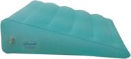 🌙 obbomed hr-7510 inflatable bed wedge pillow - portable with velour surface for sleeping and travel - prevent sliding with horizontal indention - 23” x 22” x (7.5”~1.5”) - cyan logo