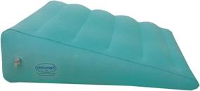 img 4 attached to 🌙 ObboMed HR-7510 Inflatable Bed Wedge Pillow - Portable with Velour Surface for Sleeping and Travel - Prevent Sliding with Horizontal Indention - 23” x 22” x (7.5”~1.5”) - Cyan