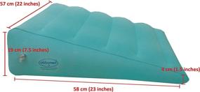 img 3 attached to 🌙 ObboMed HR-7510 Inflatable Bed Wedge Pillow - Portable with Velour Surface for Sleeping and Travel - Prevent Sliding with Horizontal Indention - 23” x 22” x (7.5”~1.5”) - Cyan