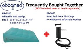 img 2 attached to 🌙 ObboMed HR-7510 Inflatable Bed Wedge Pillow - Portable with Velour Surface for Sleeping and Travel - Prevent Sliding with Horizontal Indention - 23” x 22” x (7.5”~1.5”) - Cyan