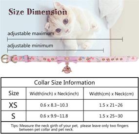 img 3 attached to 🌸 Stylish Floral Print Pet Collar: Adjustable PU Leather Collar with Bowtie and Pendant for Cats and Small Dogs