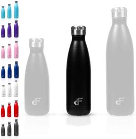 img 1 attached to 🥤 Day 1 Fitness Stainless Steel Water Bottle - Vacuum Insulated, Double Walled Thermos with Screw Lid - 3 Size Options, 8 Color Choices, and Multi-pack Options