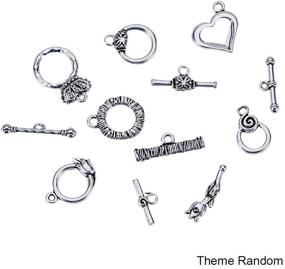 img 2 attached to 🐼 Pandahall 30 Sets: Antique Silver Tibetan Style Alloy Ring Toggle Clasp Sets - Lead Free