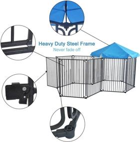 img 2 attached to 🐾 LEMKA Heavy Duty Dog Playpen Kennel: Indoor & Outdoor Exercise Pet Puppy Playpen with Foldable Steel Crate, 10 Panels & Canopy