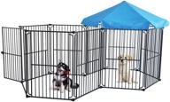 🐾 lemka heavy duty dog playpen kennel: indoor & outdoor exercise pet puppy playpen with foldable steel crate, 10 panels & canopy logo