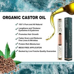 img 1 attached to 💫 Organic Castor Oil for Eyelashes and Eyebrows - Cold Pressed Eyelash Growth Serum with Mascara Tube - Best Selling Castor Oil Eyebrow Growth Serum and Lash Boost Conditioner