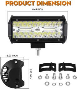 img 2 attached to 🚚 YEEGO 7 Inch Off Road LED Light Bar - 240W, 24000lm, Waterproof Spot & Flood Combo Beam, Perfect for Pickup Truck, ATV, UTV, SUV, Boat - Includes Wiring Harness