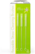 deco 79 straw cleaning brush set - (3) stainless steel brushes for easy cleaning of reusable drink straws and sippy cups logo