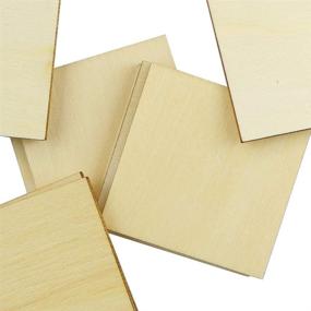 img 1 attached to 🔲 100PCS Small Unfinished Wood Squares - 2"/5cm Blank Wooden Square Cutouts for DIY Arts Crafts, Handmade Wedding Ornaments, Centerpieces, Board Game Pieces, Book Signing Ornaments - 2inch/5cm Tiles