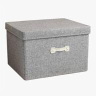 📦 joybos foldable linen fabric storage bins with lids - collapsible closet organizer containers for home bedroom office logo