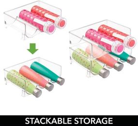 img 1 attached to 🔹 mDesign Пластиковый стаканчик для бутылок с водой: Организуйте свою кухню и холодильник | 4 штуки прозрачных контейнера