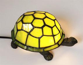 img 4 attached to 🐢 Tiffany Tortoise Night Light HMJ8049 Stained Glass Green Turtle Table Lamp by Robert Louis Tiffany