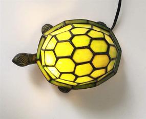 img 3 attached to 🐢 Tiffany Tortoise Night Light HMJ8049 Stained Glass Green Turtle Table Lamp by Robert Louis Tiffany