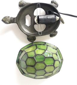 img 1 attached to 🐢 Tiffany Tortoise Night Light HMJ8049 Stained Glass Green Turtle Table Lamp by Robert Louis Tiffany