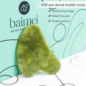 img 2 attached to Инструмент для Gua Sha массажа лица и тела BAIMEI - глубокий тканевый лимфатический дренажный массаж для напряжений, болей и расслабления.