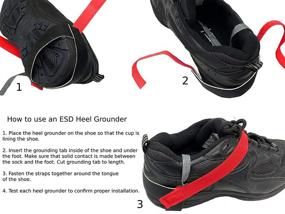 img 1 attached to Static Care ESD Adjustable Anti Static Heel Grounder Straps - Ultimate Protection for Electronics - Red