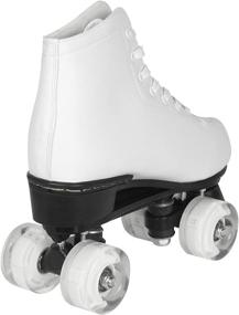 img 2 attached to 🌊 Ocean's Edge Women's Roller Skates - Double Row, Adjustable PU Leather High-Top Roller Skates for Indoor and Outdoor - Adult Roller Skates