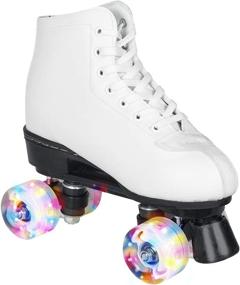 img 4 attached to 🌊 Ocean's Edge Women's Roller Skates - Double Row, Adjustable PU Leather High-Top Roller Skates for Indoor and Outdoor - Adult Roller Skates