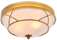 🏡 vintage glass semi-flush mounted farmhouse ceiling light, industrial gold finish, 2-light fixture for bedroom, hallway, kitchen, bar logo