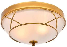 img 4 attached to 🏡 Vintage Glass Semi-Flush Mounted Farmhouse Ceiling Light, Industrial Gold Finish, 2-Light Fixture for Bedroom, Hallway, Kitchen, Bar