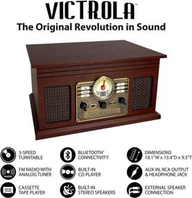 img 2 attached to 🎶 Victrola Nostalgic 6-in-1 Bluetooth Record Player: Experience the Ultimate Multimedia Center