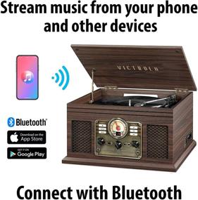 img 3 attached to 🎶 Victrola Nostalgic 6-in-1 Bluetooth Record Player: Experience the Ultimate Multimedia Center