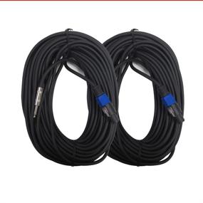 img 4 attached to 🔊 Seismic Audio - SASPT14-100-2Pack - Pair of 100' Speakon to 1/4" Speaker Cables - 2-Conductor - 14GA