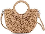 qtkj semi circle handbags hand woven crossbody logo