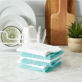 img 1 attached to 🧼 DII Basic Chef Collection: Aqua Terry Kitchen Towel Set - 6 Piece Dishcloth Set - High-Quality and Assorted Designs