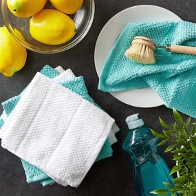 img 2 attached to 🧼 DII Basic Chef Collection: Aqua Terry Kitchen Towel Set - 6 Piece Dishcloth Set - High-Quality and Assorted Designs