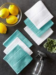 img 3 attached to 🧼 DII Basic Chef Collection: Aqua Terry Kitchen Towel Set - 6 Piece Dishcloth Set - High-Quality and Assorted Designs