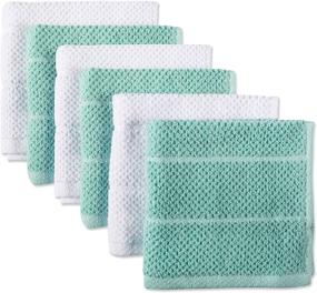 img 4 attached to 🧼 DII Basic Chef Collection: Aqua Terry Kitchen Towel Set - 6 Piece Dishcloth Set - High-Quality and Assorted Designs