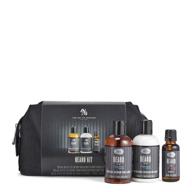 the art of shaving prep kit: peppermint beard wash & conditioner, sandalwood oil, black (3 count) - ultimate beard grooming essentials! logo