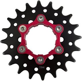 img 1 attached to 🔧 Origin8 Ultim8 Single Speed Cassette Cog: 6b Disc Mount, 3/32", Black/Red – High-Performance Gear for Precision Riding