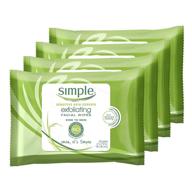 🌿 simple kind to skin cleansing wipes - gentle, effective makeup remover | exfoliating | free from color, dye, artificial perfume & harsh chemicals | 25 wipes, 4 count logo