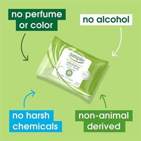 img 1 attached to 🌿 Simple Kind to Skin Cleansing Wipes - Gentle, Effective Makeup Remover | Exfoliating | Free from Color, Dye, Artificial Perfume & Harsh Chemicals | 25 Wipes, 4 Count