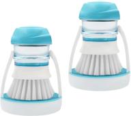 🧽 ittaho 2 pack dish brush with soap dispenser and storage holder - perfect for easy dishwashing, pan & sink cleaning, and vegetable scrubbing logo