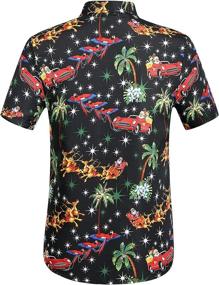 img 3 attached to SSLR X Large Men's Clothing and Shirts - Hawaiian Christmas Holiday Collection