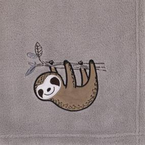 img 3 attached to Little Love by NoJo Sloth Let's Hang Out Grey and White Super Soft Plush Baby Blanket: 30x40 Inch (Pack of 1)