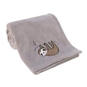 img 4 attached to Little Love by NoJo Sloth Let's Hang Out Grey and White Super Soft Plush Baby Blanket: 30x40 Inch (Pack of 1)