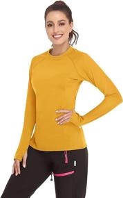 img 1 attached to 🏃 Soneven Women's Fleece Thermal Running Shirt: Moisture-Wicking Workout Tops with Thumb Holes - Perfect for Athletes