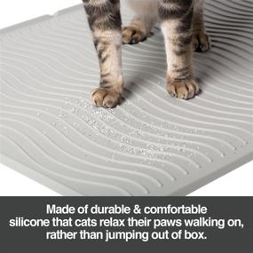 img 3 attached to 🐱 Improved PetFusion ToughGrip Waterproof Cat Litter Mat with Inner Channels, Raised Outer Lip, FDA Grade Silicone for Enhanced Hygiene - Available in Large & X-Large Sizes, Backed by 1-Year Warranty