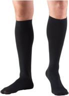 🧦 truform compression socks: men's dress socks, knee high over calf length - black (x-large, 8-15 mmhg) logo