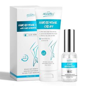 img 4 attached to Aloe Hair Removal Cream & Hair Inhibitor Spray Set - Sensitive Formula for Men and Women | Painless Bikini Hair Remover Cream, Moisturizing Body Arm Leg Armpit Treatment | Perfect Gift