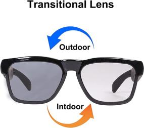 img 2 attached to 🎧 OhO Sunshine Audio Transitional Glasses: Voice Control, Open Ear Style for Music and Calls, Bluetooth 5.0, IP44 Waterproof - Perfect for Outdoor Sports
