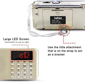 img 1 attached to LEFON Mini Digital AM FM Radio Media Speaker MP3 Music Player Support TF Card/USB Disk With LED Screen Display And Emergency Flashlight Function (Gold-Upgraded)