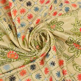 img 1 attached to SalsaNights Scarves Embroidered Dupatta Phulkari Women's Accessories and Scarves & Wraps