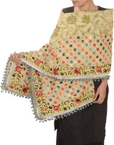 img 4 attached to SalsaNights Scarves Embroidered Dupatta Phulkari Women's Accessories and Scarves & Wraps